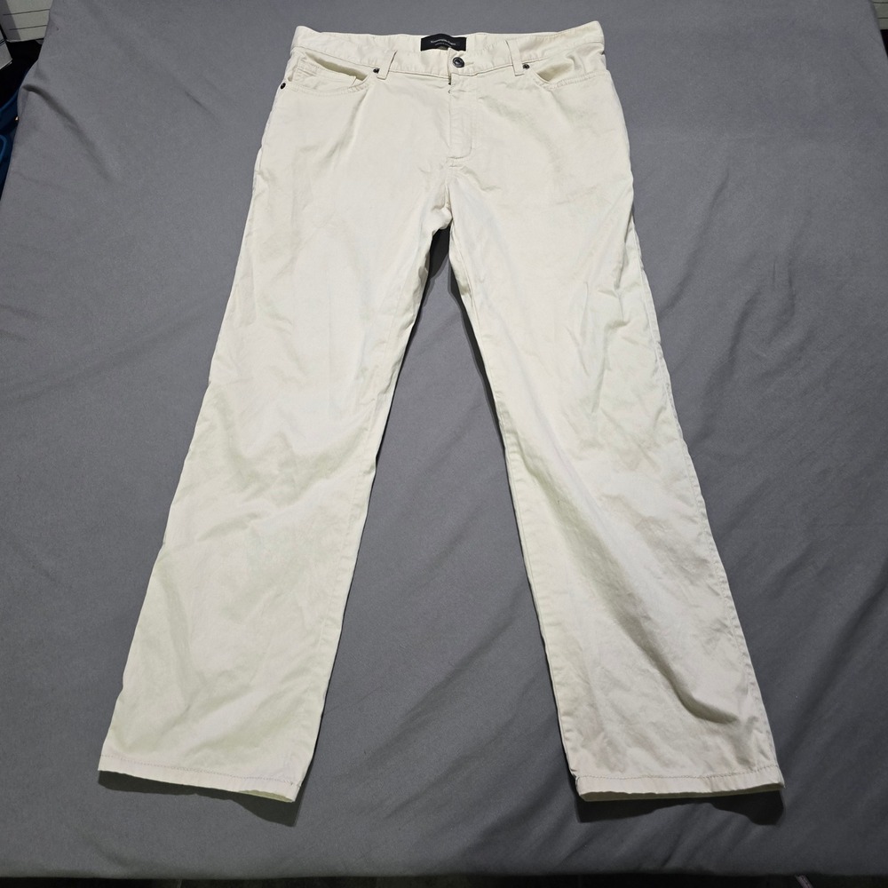 Ermenegildo Zegna Trousers Mens 34x37 Off White Premium Cotton Stretch Pants